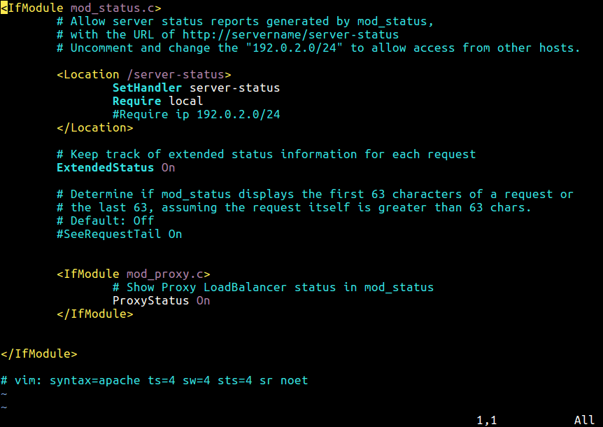 Apache Mod_Status Configuration
