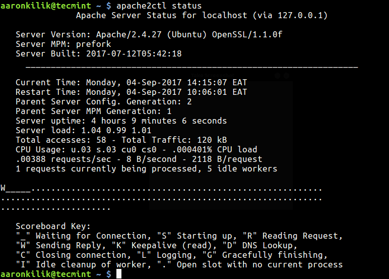 Check Apache Status Using Apache2ctl