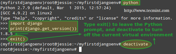 Deactive Django Virtual Environment