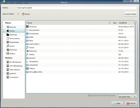 Glade Export Widget File