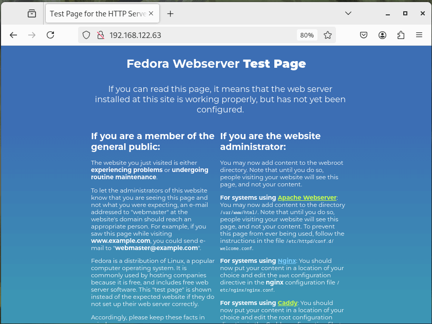 Fedora Nginx Page