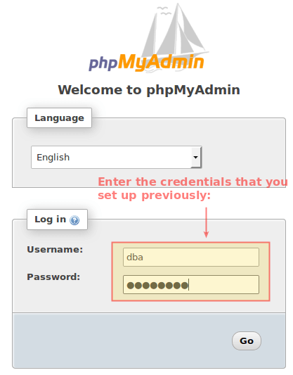 PhpMyAdmin Login