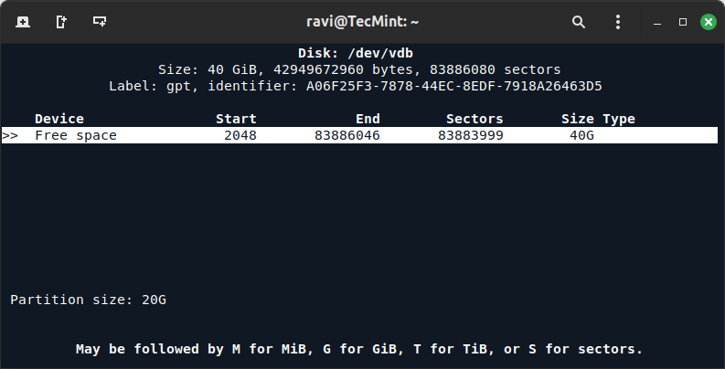 Set Partition Disk Size